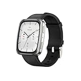 Amazfit Active 2 Smartwatch 1,75' AMOLED-Display, Offline-Karten mit GPS, 10 Tage Akku, 160+ Sportmodi, Wasserfest, Herzfrequenz & Schlaftracker für Android & iPhone, Schwarzes Lederarmband
