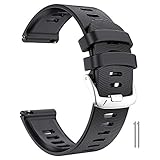 ANBEST Kompatibel mit Garmin Forerunner 245/645/Vivoactive 5/Vivoactive 3 Armband, 20mm Silikon Uhrenarmband für Garmin Vivomove HR/Venu/Move 3, Schwarz