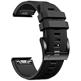 Laffav Kompatibel mit Garmin Fenix 6X Pro Armband - QuickFit 26mm Uhrenarmband für Fenix 6X Fenix 7X Pro Fenix 7X Fenix 8 Armband - Sport Silikon Ersatzband für Fenix 5X 3 Epix Pro Gen 2, Schwarz