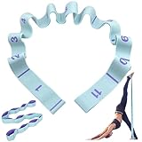 Alethron Yogagurt, Dehnungsband mit 11 Schleifen, Stretching Band, 140cm Lang 3.8cm Breit Yoga Fitnessband Stretching Band Elastikband Dehnband für Pilates Gymnastik Effektives Dehnung