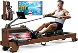 MettleMatic Rudergerät für Zuhause aus Eiche, Bluetooth Rudergerät Wasser mit großer Tablethalter, Rudergeräte 175 kg belastbar, Benutzergröße bis 200cm, 2 Jahre Garantie