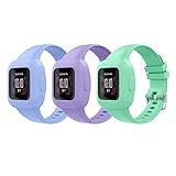 MoKo 3-Pack Armband Kompatibel mit Garmin Vivofit jr. 3 für Kinder, Silikon Ersatzarmband Sport Armband Wechselarmband, Hellgrün/Hellviolett/Hellblau