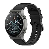 Armband Kompatibel mit Huawei Watch GT2 46mm/GT2 Pro/GT3 46mm/GT3 Pro 46mm, 22mm Silikon Ersatzarmband für Samsung galaxy watch 3 45mm/Galaxy Watch 46mm (Schwarz)