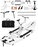 Water Bike Sea Bike Pedal Bike Recreational Surfing,Inflatable Kayak Bikeboat for Sport Fun Fishing，Water Bike Lake Bicycle Cycle Pedal Boat Inflatable Boat (Weiß, Stil 1)