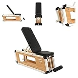 TREXO Storage Sylwan – verstellbare Bank für Krafttraining, Stahl-Holz-Konstruktion, bequeme Rückenlehne mit Schaumstoffpolsterung, für Brust-, Bizeps- und