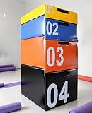 GQZJY 4-in-1 Sprungbox Höhenverstellbarer Für Kinder Trainingsbox Mit Sicherheits Schaumstoff Sicheres Springen Für Sprungübungen Plyometrie & Turnen(Size:75x55x25cm,Color:blau)