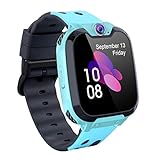 PTHTECHUS Kinder-Smartwatch Telefon – Smartwatch Kinderuhr Telefonanruf SOS Schrittzähler Videorekorder MP3 Musik 7 Spiele Wecker, Geschenke für Mädchen 4-10 Jahre, Blau