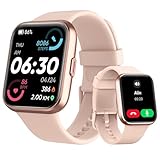 Tensky Smartwatch Damen mit Telefonfunktion 1,8'' Alexa Integriert Herren Fitnessuhr 100 Sportmodi, Pulsmesser, SpO2 Stress Schlafmonitor, IP68 Wasserdicht Schrittzähler für Android iOS, Rosa