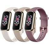 Tobfit 3Stück Armband für Fitbit Luxe Armband Damen Herren,Silikon Weiches Sport Verstellbare Ersatzarmbänder für Fitbit Luxe Armband(L,Starlight/Milchtee/Violett)