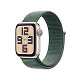 Apple Watch SE (2. Generation) GPS + Cellular 40 mm Smartwatch mit Aluminiumgehäuse in Polarstern und Sport Loop in Seegrün (One Size). Fitness und Schlaftracker, Unfallerkennung, CO₂ neutral