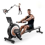 Wenoker Rudergerät für Zuhause, Magnetisches Rudergerät mit APP & LCD-Display, 32 Widerstandsstufen, Leises Heimrudergerät für Cardio-Training, 160 kg Belastbarkeit, Vertikal Verstaubar