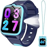 IOWODO Kinder Smartwatch 2025 | 4G LTE mit SIM-Karte | GPS Tracker + SOS Notruf | 800mAh Akku | Videoanrufe & Sprachchat | wasserdicht | Schulmodus & Sicherheitszonen | Für Jungen & Mädchen
