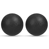 URAQT Massagebälle Faszienball, 2 Stück Faszienrolle set, Triggerpunktball für Yoga myofasziale Entspannung, Massagebälle für Rücken Beine Füße Hände, 5.8cm (Schwarz)