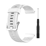 Armband Kompatibel mit Garmin Forerunner 745,Watchband Ersatzband Watch Armband Verstellbares Weiches Silikonband Strap,Uhrenarmband Armbänder Wrist Strap für Garmin Forerunner 745 Watch (Weiß)