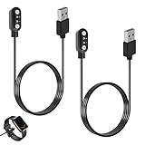 2 Stück Universal Smartwatch Ladekabel Magnetisch, 2 Pin 4mm Smart Watch Ladekabel, Ladegerät kompatibel mit Fitness Tracker, Schnellladung, Smart Watch Ladegerät, Starker Magnetismus, 60cm