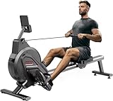 Dripex Magnetisches Rudergerät für den Heimgebrauch, Rudergerät für Heim-Fitnessstudio und Cardio-Training, Rudergerät mit Aluminium-Gleitschiene, 16 einstellbaren Widerständen und LCD-Monitor