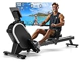 2025 Neu Rudergerät für Zuhause, CHAOKE Magnetisches Rudergerät, App-Kompatibel, Rowing Machine mit 16 Widerstandsstufen und Dual-Slide-Rail, Leicht zu Montieren, Belastbar bis 160KG