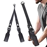 LARA STAR Verstellbare, robuste Trizepsseil-Kabelbefestigung für Fitnessstudio, 45–79cm, extra Langer Arm, zum Herunterziehen für Heim-/Fitnessgerä (schwarz) (Schwarz)