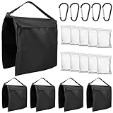 Sandsäcke für Fotografie, Oxford-Gewebe Sandbags, Fotografie Gewicht Taschen, Beschwerungssäcke, Leerer Sandsack mit Ziplock-Beuteln und Karabinern für Stative, Videostudios und Garten (Schwarz)