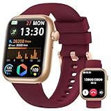 Smartwatch Damen Herren, 1.83' HD Touch Fitness Tracker mit Telefonfunktion/Blutdruckmessung/Pulsuhren/Schlaftracker,Schrittzähler, 120+ Sportmodi, IP68 Wasserdicht Fitnessuhr&Sportuhr für Android iOS