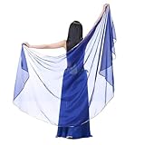 LPHFDCS Bauchtanzschleier Bauchtanz-Schleier aus Chiffon for Damen, Tanzkostüm, Chiffon, Schal, Schleier, Voile, orientalischer Tanz, 250 x 12 cm Bauchtanz-Schal(Blue)