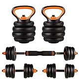 CCLIFE Hanteln Set 2er Kurzhanteln Langhanteln verstellbar 20kg Hantelset professionell Dumbbell mit Verbindungsstahlrohr Gewichten