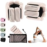 BECOJADDE Gewichtsmanschetten fuß 0.45 KG Je Gewichte für Beine und Arme Set 2 Ankle Weights Handgelenk Gewichte Knöchelgewichte Fussgewichte für Joggen Cardio Aerobic Krafttraining Beige
