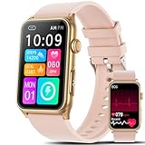Smartwatch Damen mit EKG/ΒΙυtｚυcker/BMI/HRV/Harnsäure/ΒΙutdruck,1,57' Gesundheitsuhr Fitness mit Telefonfunktion 24H Pulsuhr SpO2 Schlaf/Apnoe-Monitor Menstruationszyklus Uhr (Rosa)