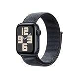 Apple Watch SE (2. Generation) GPS 40 mm Smartwatch mit Aluminiumgehäuse in Mitternacht und Sport Loop in Tinte (One Size). Fitness und Schlaftracker, Unfallerkennung, Herzfrequenzmesser, CO₂ neutral