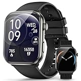 Blackview Smartwatch Herren Damen, AMOLED-Bildschirm immer an, Fitnessuhr mit Telefonfunktion, Anrufe tätigen/empfangen, Sportuhr 100+Sportmodi, Puls-Schlaf-Monitor, Schrittzähler, Uhr für Android iOS