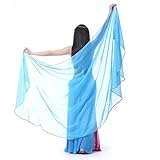 LPHFDCS Bauchtanzschleier 1 stücke Frau Bauchtanz Chiffon Schleier Tanz Tanzen Kostüm Chiffon Schal Schleier 250 * 120CM Bauchtanz-Schal(Sky Blue)