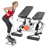 Sunny Health & Fitness Stepper für zuhause, Low-Impact Übung Stepper für Ganzkörpertraining mit Widerstandsbändern - SF-S0978