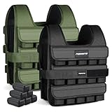 MSPORTS Gewichtsweste Premium Verstellbar von 5 kg - 30 kg Weighted Vest | Laufweste Damen Herren | Fitness Trainingsweste Krafttraining (30 kg, Black)