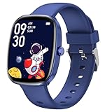 Tynggko Smartwatch Kinder, Smart Watch Uhr für Mädchen Jungen mit Schrittzähler, 100 Sportmodi, Herzfrequenz Monitor, Schlaf-Monitor, Wecker, Fitness-Tracker für Jungen, Mädchen und Teenager (Blau)