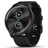 Garmin vívomove Style – stilvolle Hybrid-Smartwatch mit 2 brillanten AMOLED-Farbdisplays und Nylon Armband, Sport-Apps und Fitness-/Gesundheitsdaten, wasserdicht, 5 Tage Akkulaufzeit, Fitness Tracker