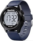 SOCICO Herren Digitaluhr Sport Militär Uhren wasserdichte Outdoor-Chronographen-Armbanduhren für Männer mit LED Beleuchtung Alarm Datum (Blau)