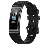 Ersatzarmband für Huawei Band 3/Band 3 Pro, Sport Armband Uhrenarmband, Silikon Armbänder für Huawei Band 4 Pro (Black)