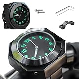 Calenxy Motorrad Lenkeruhr, 22-25 MM, Aluminiumlegierung, Wasserdicht, Leuchtend, Lenkerhalterung für Motorräder & Elektrofahrzeuge