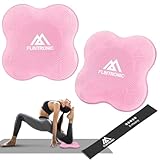 Flintronic Kniekissen Yoga, 2PC Yoga-Knie-Pad, Rutschfest Yoga Knie Padmatte, 20x20cm Knieschoner Matte Unterstützung der Knie Handgelenke und Ellenbogen, für Yoga Fitness Pilates–mit Widerstandsband