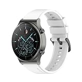 tecinity Armband Kompatibel mit Huawei Watch GT2 46mm/GT2 Pro/GT3 46mm/GT3 Pro 46mm, 22mm Silikon Weiß