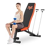 Dskeuzeew Verstellbare Hantelbank Klappbar Trainingsbank Schrägbank mit 8-Fach Verstellbarer Fitness Schrägbank für Ganzkörper-workout 300KG Gewichtskapazitäts