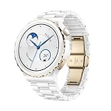 HUAWEI Watch GT 3 Pro 43mm Smartwatch, Keramikgehäuse, Saphirglas, Tauch Modus,Lange Akkulaufzeit, Herzfequenz- und SpO2 Überwachung,Menstruationszyklus Tracker, weißes Keramikband
