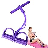 Feezi 4 Tubes Elastisches Sit-Up-Zugseil mit Fußpedal, Bauch-, Bein-, Taillen-Übungsgerät für Zuhause, Fitnessstudio, Yoga, Fitness