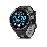 Garmin Forerunner® 965 Lauf-Smartwatch, buntes AMOLED-Display, Trainingsmessungen und Wiederherstellungsinformationen, Schwarz/Pudergrau, 010-02809-00