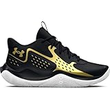Under Armour Unisex Ua Jet '23 Basketball Schuhe, Black Metallic Gold Metallic Gold, 41 EU