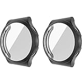 LvBu Schutzhülle Kompatibel mit Huawei Watch GT 2 Pro, Flexibles TPU Vollschutz mit Displayschutzfolie Kratzfest Displayschutz Schutz Hülle Für Huawei Watch GT2 Pro (schwarz+schwarz)