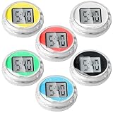 BAIFULAI 6 Stück Motorrad Uhr, Motorrad Digital Uhr mit Sechs Farben, Paste Motorraduhr Klare Anzeige Digital Funktion, für Fahrrad/SUV Verschiedene Modelle(Schwarz,Rot,Blau,Lila,Pink,Gelb)