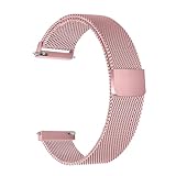 Amzpas Armband für Samsung Galaxy Watch 3 Armband 41mm Metall Damen Herren,Edelstahl Metall Mesh Ersatzarmband Magnetschloss 20mm Uhrenarmband für Samsung Galaxy Watch 3 41mm(Rosa)