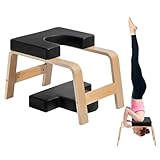 VEVOR Yoga Kopfstandbank Inversionsstuhl 136 kg Tragkraft für das Familien-Fitnessstudio, Kopfstandtrainer mit Holzrahmen und PU Polster, Stand-Yoga-Hocker für Kraft- und Gleichgewichtstraining