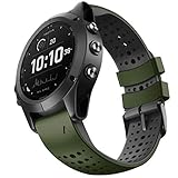 NotoCity Armband für Garmin Fenix 5/Fenix 6 Pro/Fenix 5 Plus/Fenix 6/Fenix 7/Forerunner 945/Forerunner 935/Approach S60/Approach S62/Quatix 5 22 mm Quick-Fit Silikon Armband(Armee grün-schwarz)